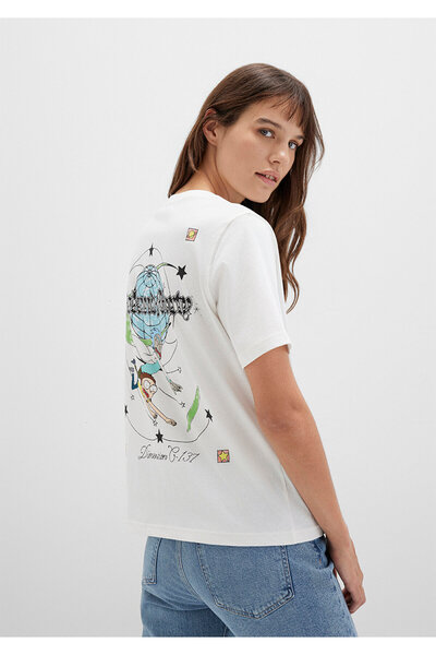 Mavi Rick And Morty Baskılı Ekru Tişört Regular Fit / Normal Kesim 1613675-70057