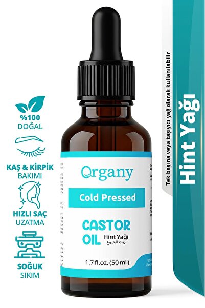 Organy Soğuk Sıkım Hint Yağı %100 Doğal Saç Derisi ve Cilt Bakım Yağı Castor ...