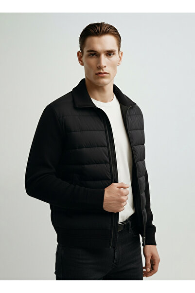 Tommy Hilfiger Siyah Erkek Normal Kapitone Ceket MW0MW40774BDS_DC MIXED MEDIA...