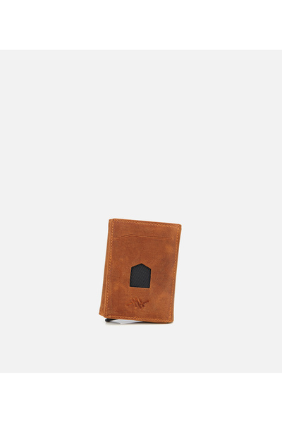 Hotiç Men's Leather Tan Card Holder