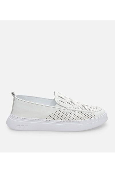 Hotiç Men's Leather White Casual Shoes