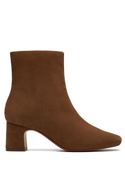 CLARKS Fernie Zip Walnut Suede, M; 3 Kadın Kahverengi Topuklu Bot 26182938