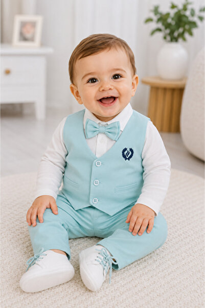 Baby Boy Bow Tie & Tie Special Day Outfit - 7pcs Set Mevlüt Set