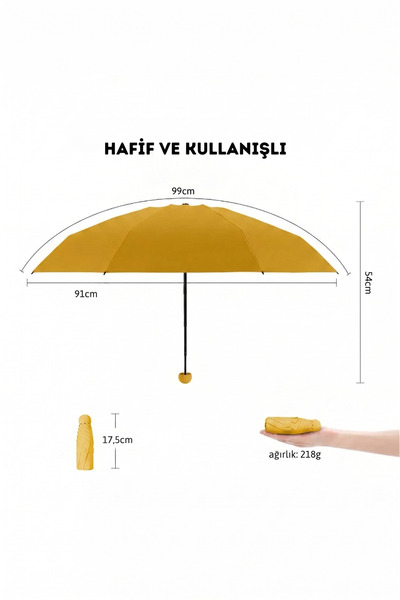 ADORN Özel Kılıflı UV korumalı Portatif Kapsül Şemsiye