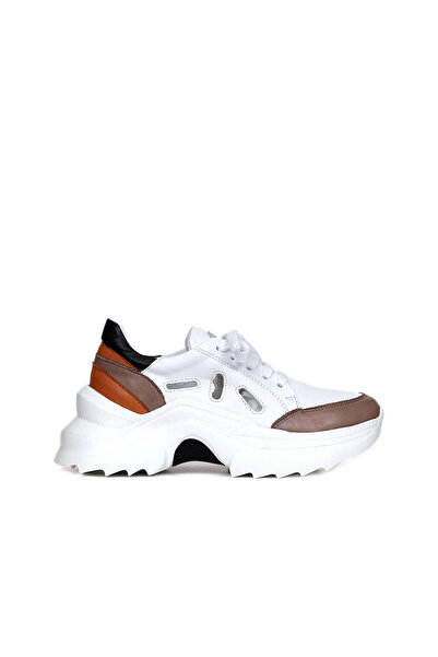 BUENO Pantofi din piele bej-gri Pantofi sport pentru femei 01wq10100