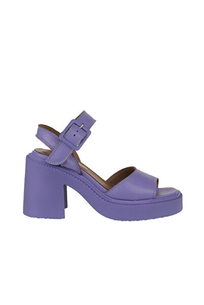 Bueno Shoes Sandale cu toc pentru femei din piele liliac 01wy12705
