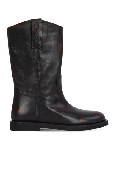 Bueno Shoes حذاء مسطح نسائي من الجلد باللون الأحمر الداكن 39wb810
