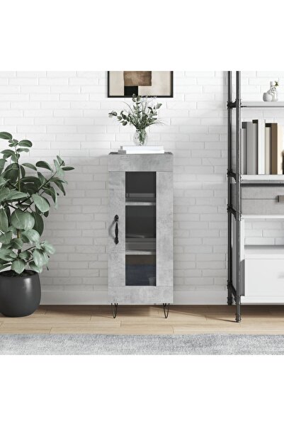 Concept Servantă, gri beton, 34,5x34x90 cm, lemn compozit
