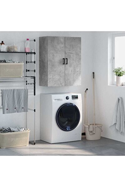 Concept Dulap cu montaj pe perete, gri beton, 69,5x34x90 cm
