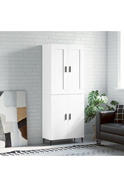 Concept Dulap înalt, alb, 69,5x34x180 cm, lemn compozit