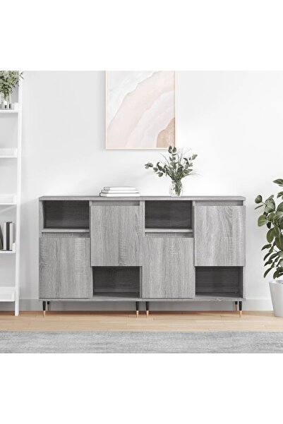 Concept Servante, 2 buc., sonoma gri, lemn prelucrat