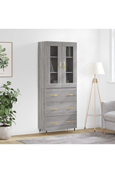 Concept Dulap înalt, gri sonoma, 69,5x34x180 cm, lemn compozit