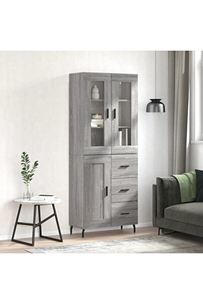 Concept Dulap înalt, gri sonoma, 69,5x34x180 cm, lemn compozit