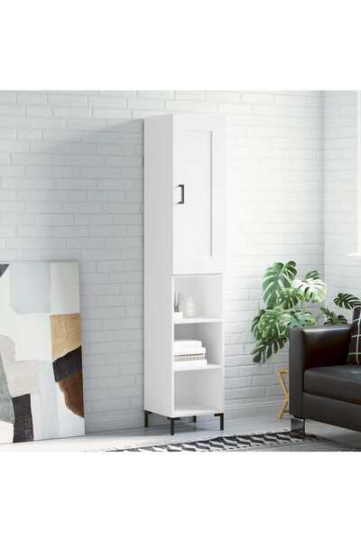 Concept Dulap înalt, alb, 34,5x34x180 cm, lemn prelucrat