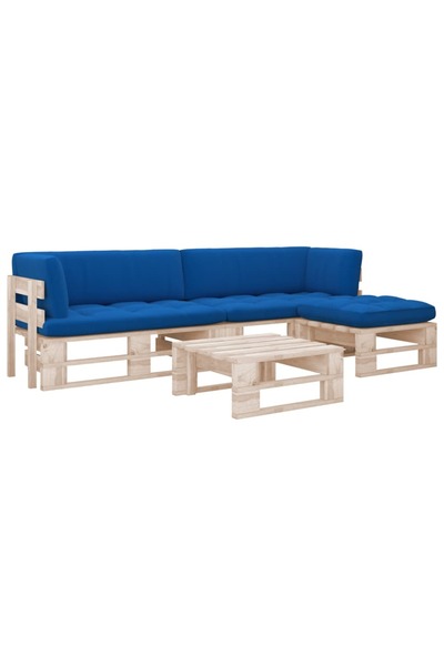 Concept Set mobilier din paleți cu perne, 4 piese, lemn de pin tratat