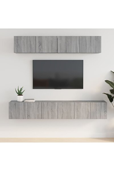 Concept Set dulapuri TV, 5 piese, gri sonoma, lemn prelucrat