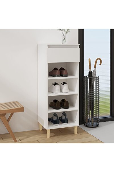 Concept Pantofar, alb, 40x36x105 cm, lemn compozit