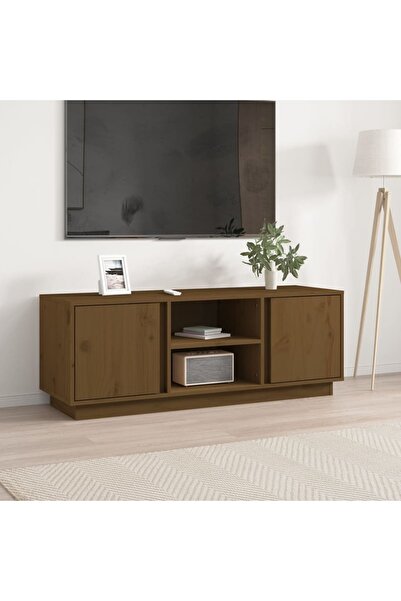 Concept Comodă TV, maro miere, 110x35x40,5 cm, lemn masiv de pin