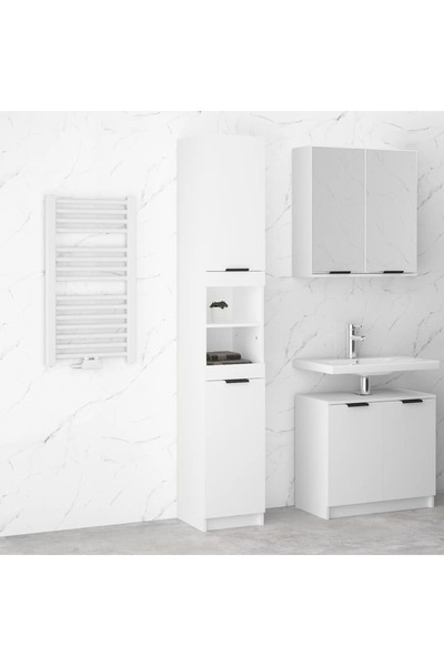 Concept Dulap de baie, alb, 32x34x188,5 cm, lemn compozit