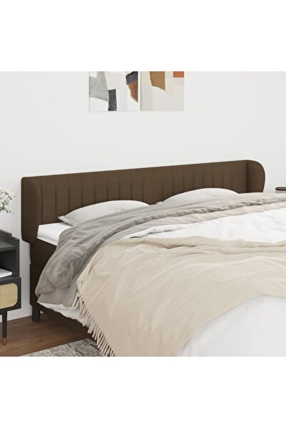 Concept Tăblie de pat cu aripioare maro închis 163x23x78/88 cm textil