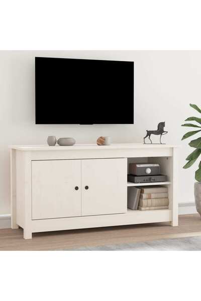Concept Comodă TV, alb, 103x36,5x52 cm, lemn masiv de pin