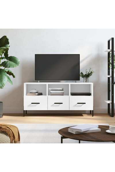 Concept Dulap TV, alb, 102x36x50 cm, lemn prelucrat