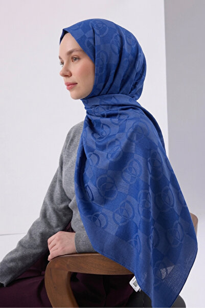 Noura Scarf Dama Şal İndigo