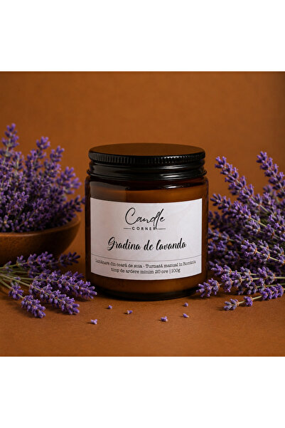 Candle Corner Lumânare parfumată din ceară de soia 100g, recipient din sticlă...