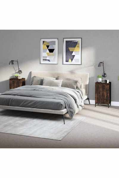 Concept Noptiere, 2 buc., stejar afumat, 40x35x70 cm, lemn prelucrat