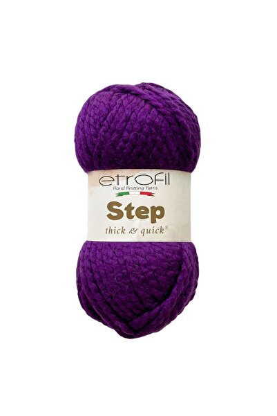 Etrofil Fir de tricotat Step Örgü, violet închis, 80% acril, 20% lână, 100g, ...
