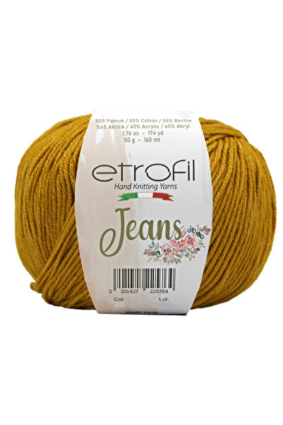 Etrofil Pređa za pletenje farmerki Senf 55% pamuk 45% akril 50g 160m (045)