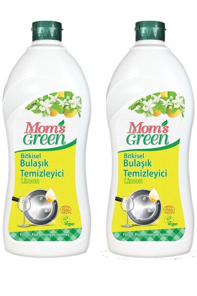 Mom's Green 2'li Set Bitkisel Elde Yıkama Bulaşık Deterjanı Limon Kokulu (750...