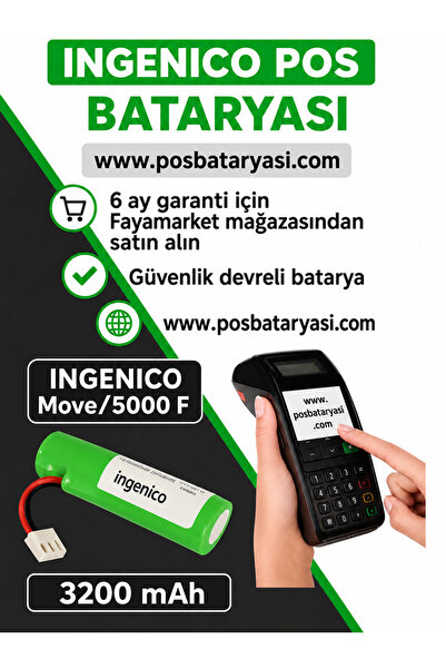 ingenico Move/5000F ve Iwe 280 Orijinal POS Bataryası Pili 6 Ay Garantili 320...