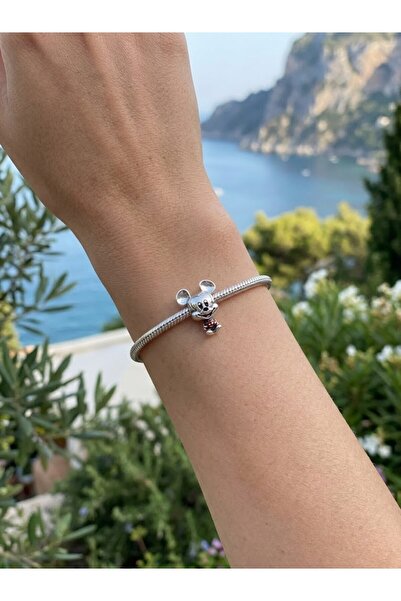 My Story , Kırmızı Pantolonlu Mickey Mouse Gümüş Charm