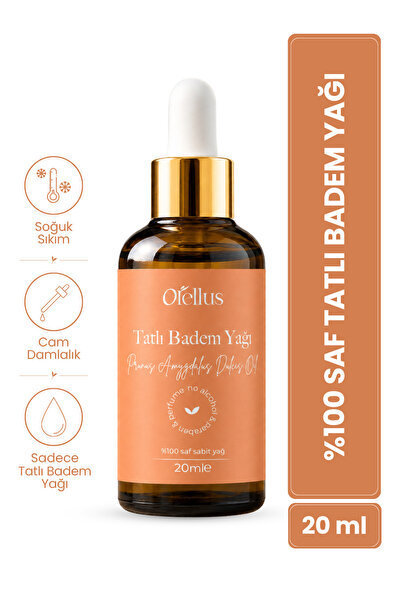 Orellus Tatlı Badem Yağı %100 Saf ve Soğuk Press 20 ml