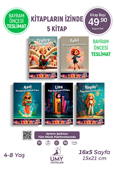 UMY Yayınları Kitapların İzinde - Çocuk Kitabı Serisi - 5 Kitap