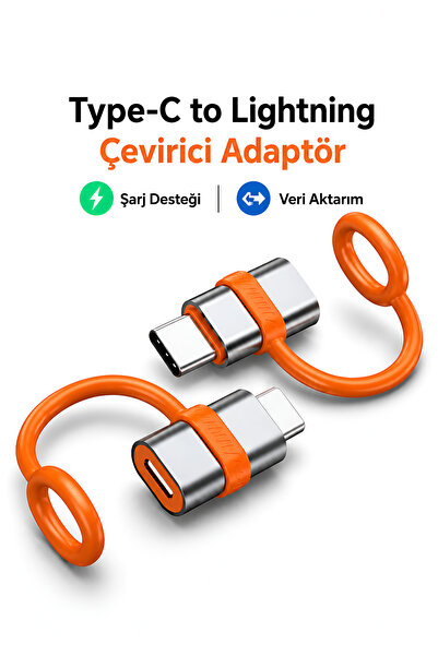 Dexmon Type-C to Lightning Adaptör Hızlı Şarj ve Veri Aktarım Uyumlu Taşınabi...