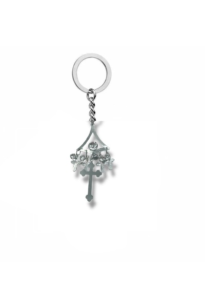 Herşey Nota Breloc din metal cu cruce gotică – Accesoriu unisex în stil alter...