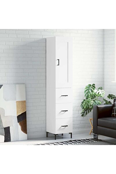 Concept Dulap înalt, alb, 34,5x34x180 cm, lemn prelucrat