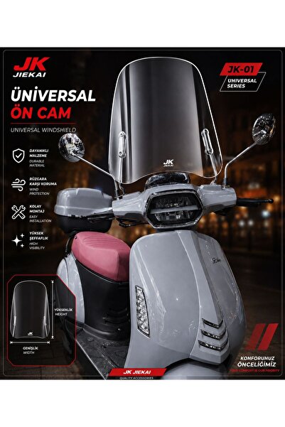 JİEKAİ universal scooter uyumlu ön cam ön siperlik 35 cm ŞEFFAF RENK