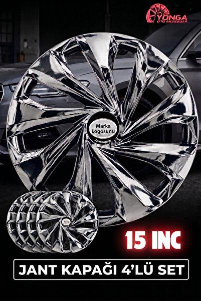 YONGA OTO AKSESUAR Ford Connect Jant Kapağı 15 İnç Kırılmaz 4'lü + 4 Amblem +...
