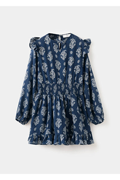 MANGO Kids Volanlı desenli elbise