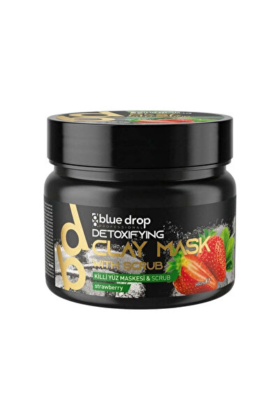 BLUE DROP Mască de argilă detoxifiantă cu căpșuni Blue Drop și exfoliant - 48...