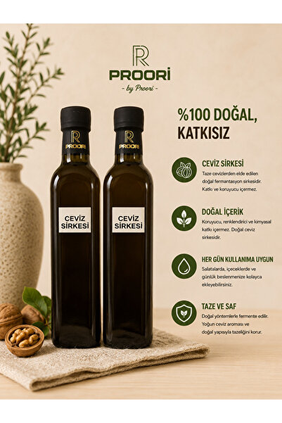 Proori Ceviz Sirkesi Içilebilir Doğal Fermente Canlı Sirke 500 ml 2'li Paket ...