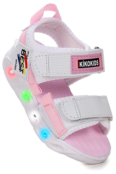 Kiko Kids Best Işıklı Kız/Erkek Çocuk Cırtlı Sandalet Ayakkabı