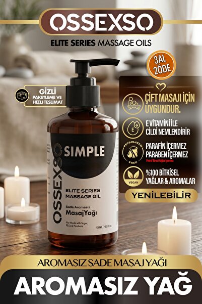 OSSEXSO Yenilebilir Doğal Sade Etkili Aromaterapi Masaj Yağı 150ml Gizli Paket