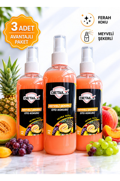 DetailX Oto Koku Seti 3 Parça Sakız Kavun Mix Koku Seti