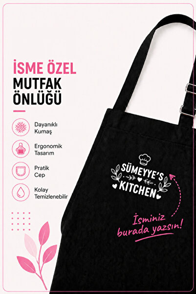 PERPIECE STUDIO İsme Özel Premium Mutfak Şef Önlüğü Kişiye Özel Hediyelik Çey...