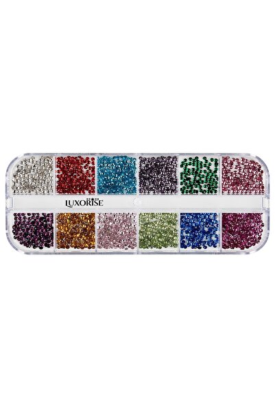 LUXORISE Strasuri pentru unghii, Joy Glare, 12 modele