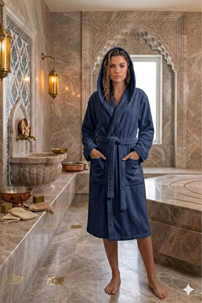 embays collection Hooded Bathrobe, Curly Bathrobe, 100% Cotton, Bath Sauna Ba...